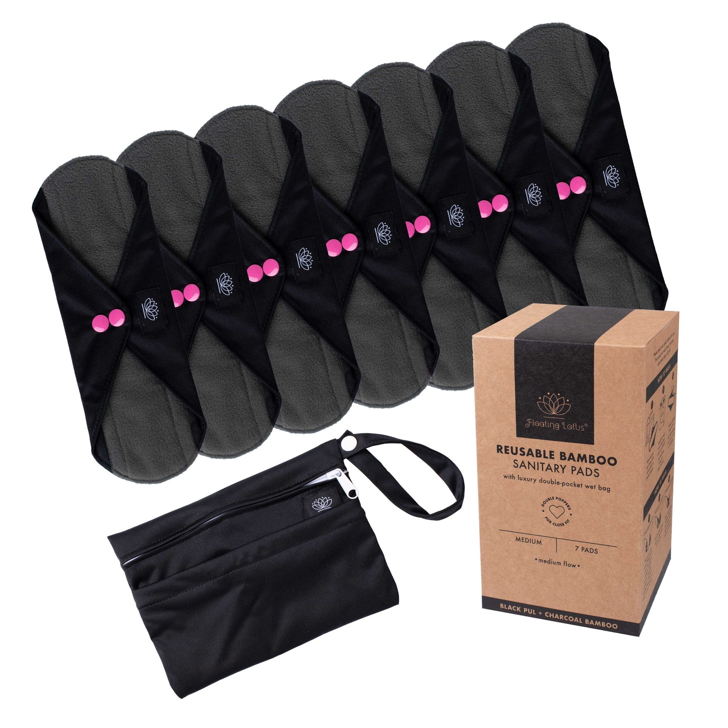 Reusable Incontinence Pads | Medium Size | 7 Pads | Floating Lotus - Floating Lotus Pads