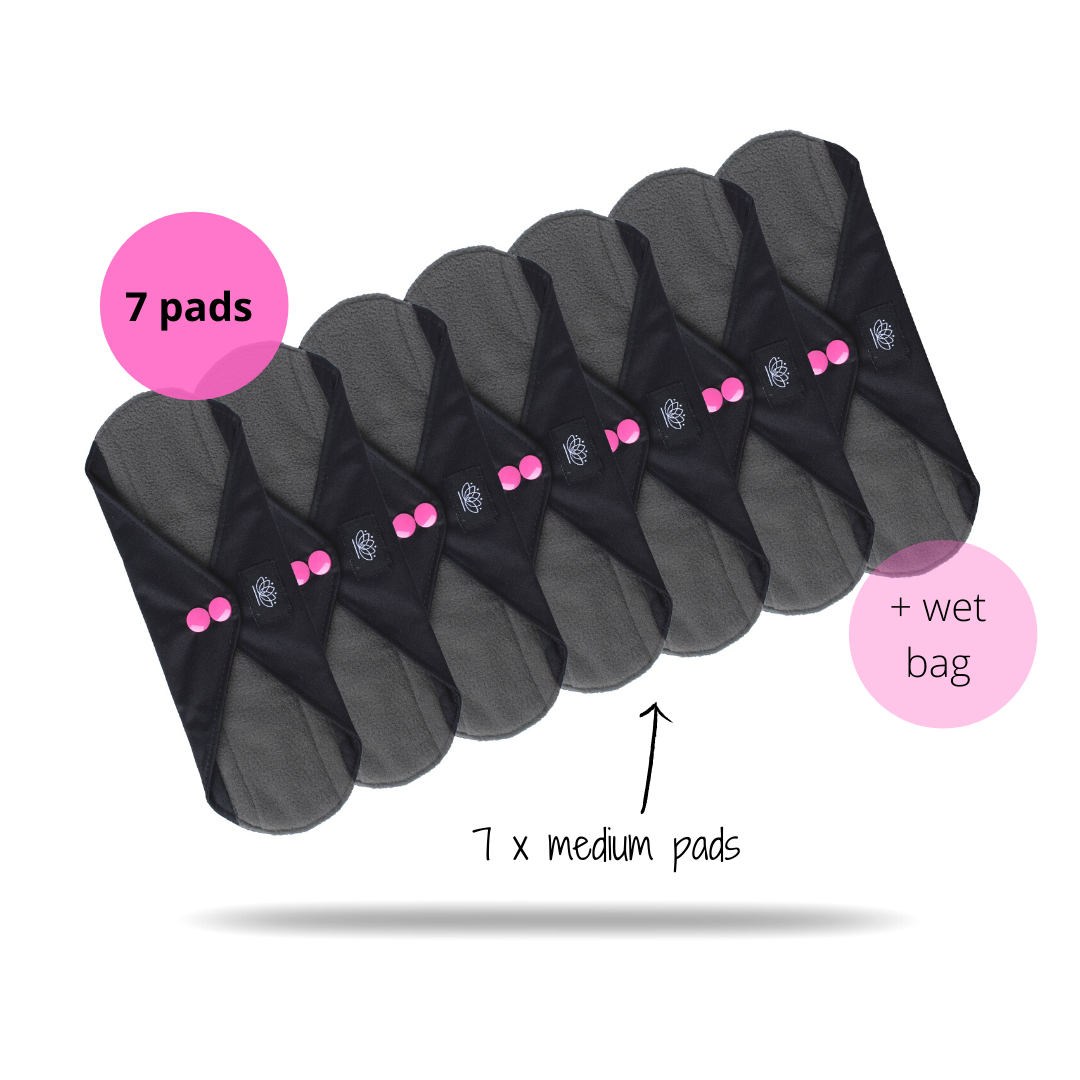 7 Pack Medium Size | Reusable Sanitary Pads | Floating Lotus - Floating Lotus Pads