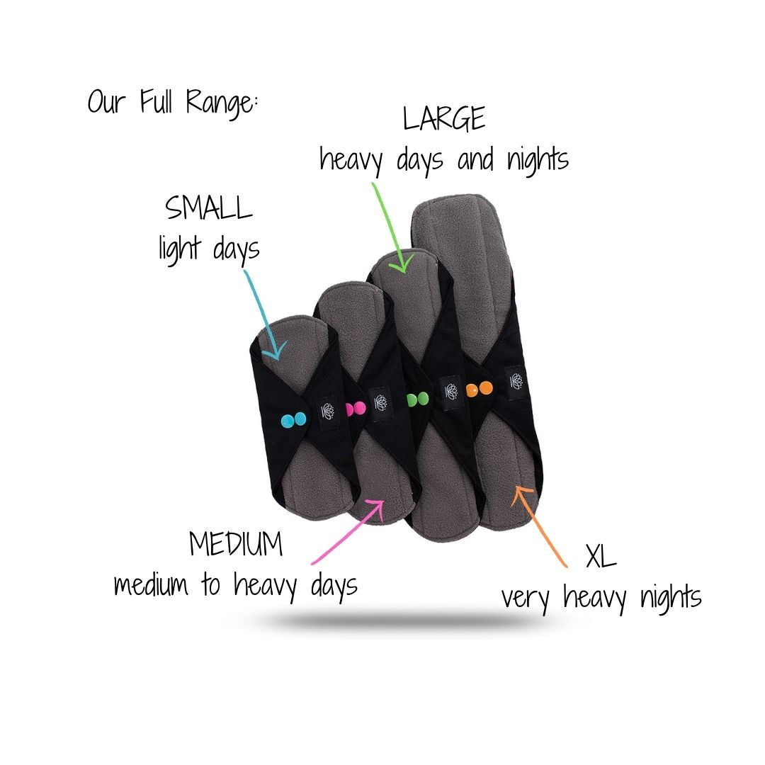 7 Pack Medium Size | Reusable Sanitary Pads | Floating Lotus - Floating Lotus Pads